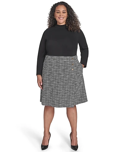 Eliza J Plus Mock Neck Twofer Dress