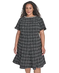 Eliza J Plus Tweed Fit & Flare Dress