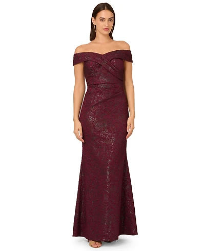 Adrianna Papell Women's Off-Shoulder Dress