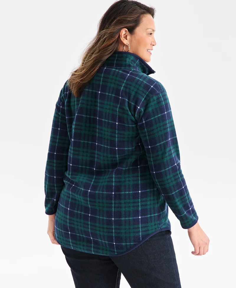 Style & Co Plus Size Quarter-Zip Long-Sleeve Sweater, Created for Macy's