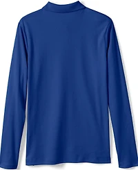 Lands' End Girls School Uniform Long Sleeve Feminine Fit Interlock Polo Shirt