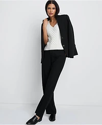 Lands' End Women's Crepe High Rise Pleated Wide Leg Pants