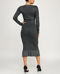 Rosie Harlow Juniors' 2-Piece Jacket and Midi Sweater Dress