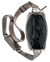 Calvin Klein Women's Bella Metallic Adjustable Crossbody with Signature Zippered Pouch