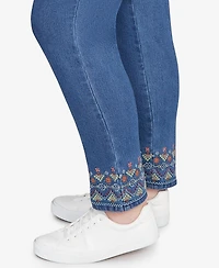 Alfred Dunner Sunset Canyon Super Stretch Geometric Denim Ankle Pant