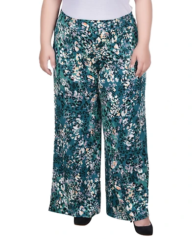 Ny Collection Plus Wide Leg Pull On Pant