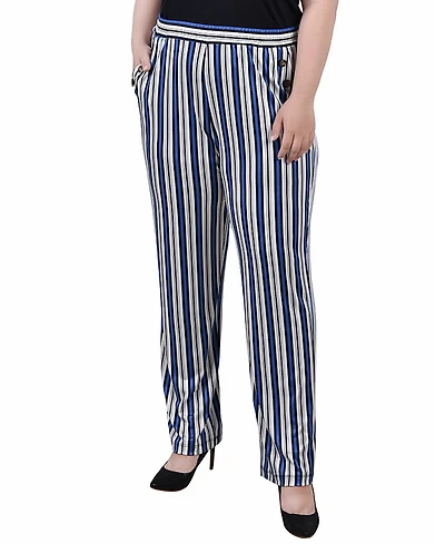 Ny Collection Plus Wide Waist Pull On Pants
