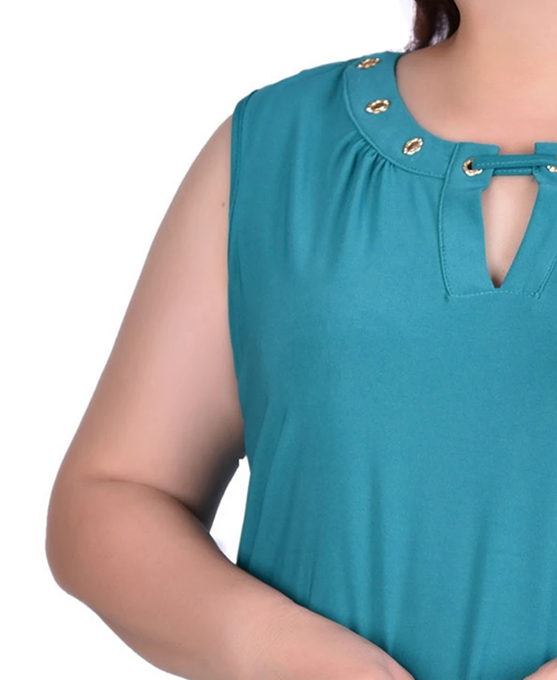 Ny Collection Plus Sleeveless Grommet Top