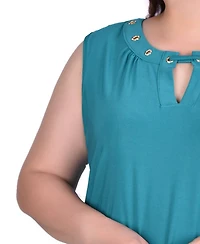 Ny Collection Plus Sleeveless Grommet Top