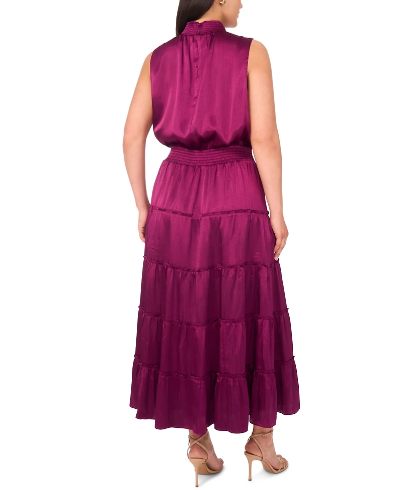 Msk Plus Tiered Halter Maxi Dress