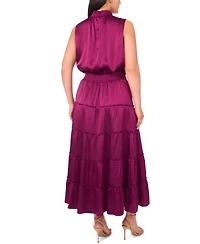 Msk Plus Tiered Halter Maxi Dress