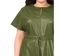 Msk Plus Dolman Sleeve Belted Midi Dress