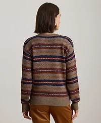 Lauren Ralph Petite Fair Isle V-Neck Sweater
