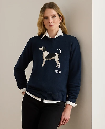 Lauren Ralph Petite Riednee-Lo Intarsia Knit Sweater