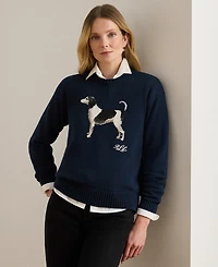 Lauren Ralph Petite Riednee-Lo Intarsia Knit Sweater