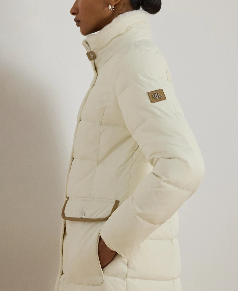 Lauren Ralph Women's Faux-Fur-Trim Maxi Puffer Coat