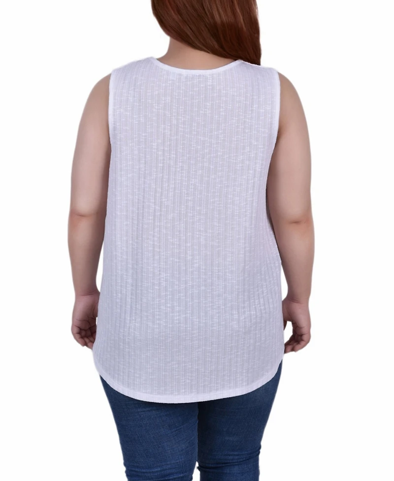 Ny Collection Plus Sleeveless Rib Top