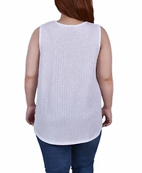 Ny Collection Plus Sleeveless Rib Top