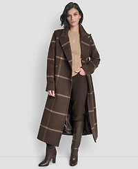 Dkny Women's Notch Collar Belted Wrap Coat
