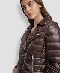 Dkny Jeans Women's Lightweight Zip-Front Puffer Jacket
