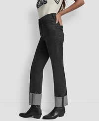 Dkny Jeans Women's High-Rise Classic Cuffed Straight-Leg