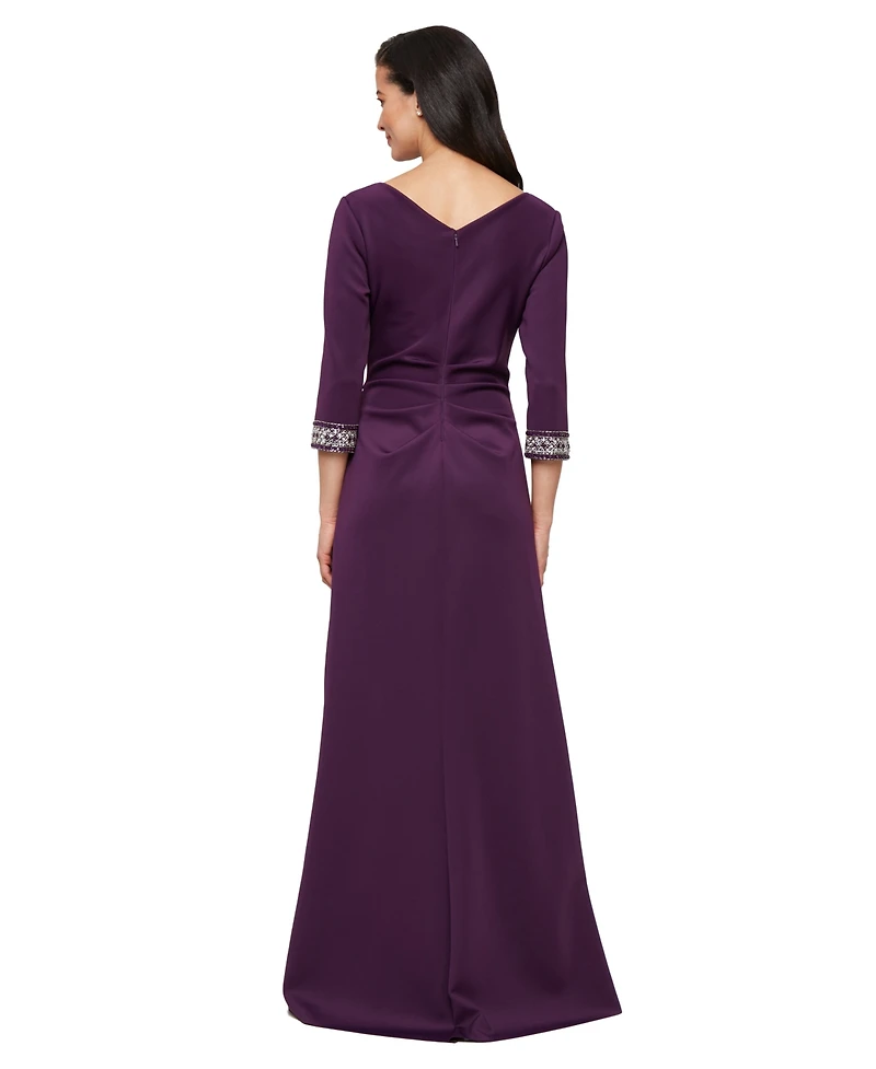Alex Evenings Women's Long Stretch Scuba Crepe Dress