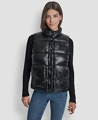 Dkny Jeans Women's Quilted Mock Neck Puffer Jacket