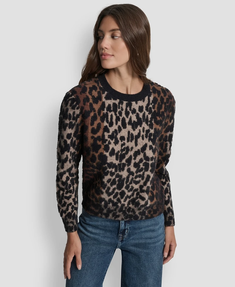 Dkny Jeans Women's Leopard Print Sweater