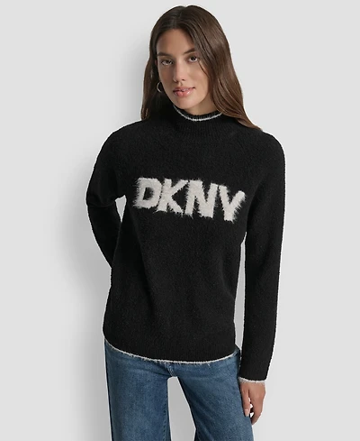 Dkny Jeans Women's Tinsel Logo Detail Sweater