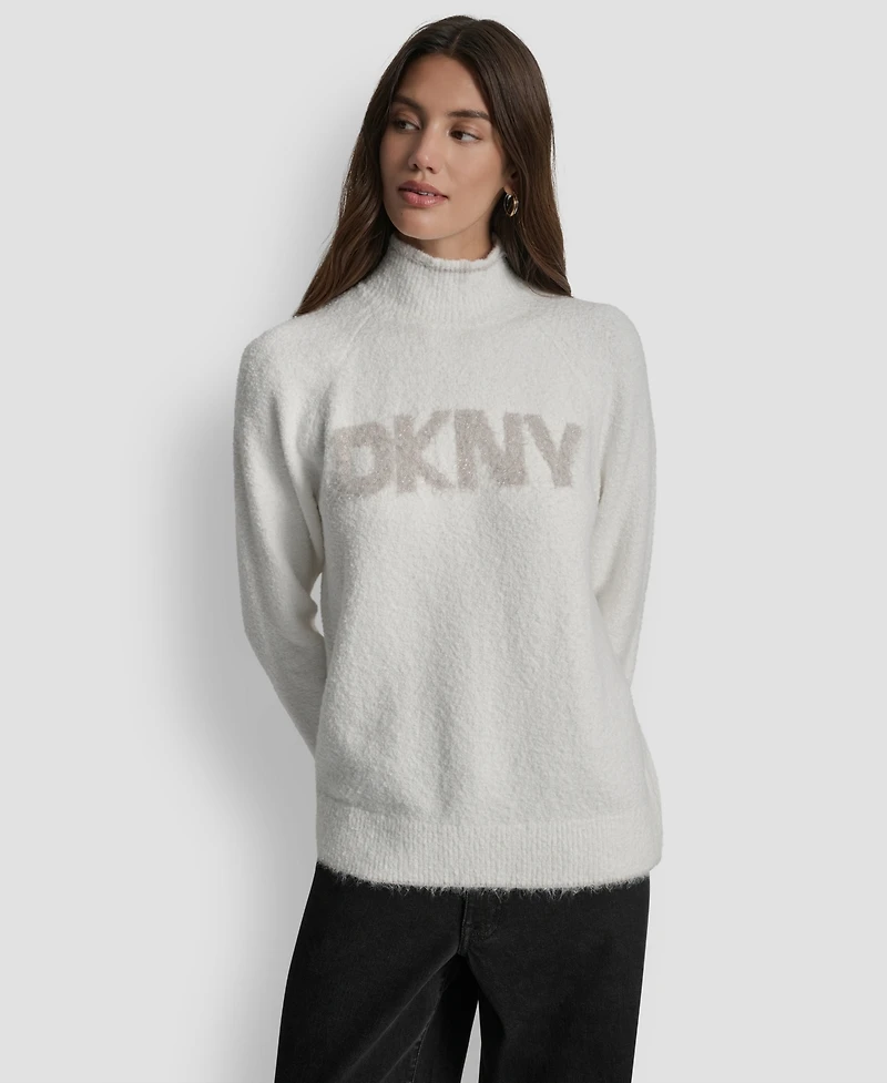 Dkny Jeans Women's Tinsel Logo Detail Sweater