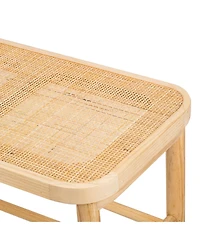 Nordlys - Rattan and Solid Wood Storage Bench Exotic Boho Entry