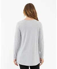 Ripe Maternity Comfortable Raw Edge Nursing Top Silver Marle
