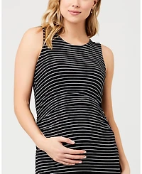 Ripe Maternity Maternity Mia Sleeveless Nursing Dress in Black and Flint - Perfect Beyond