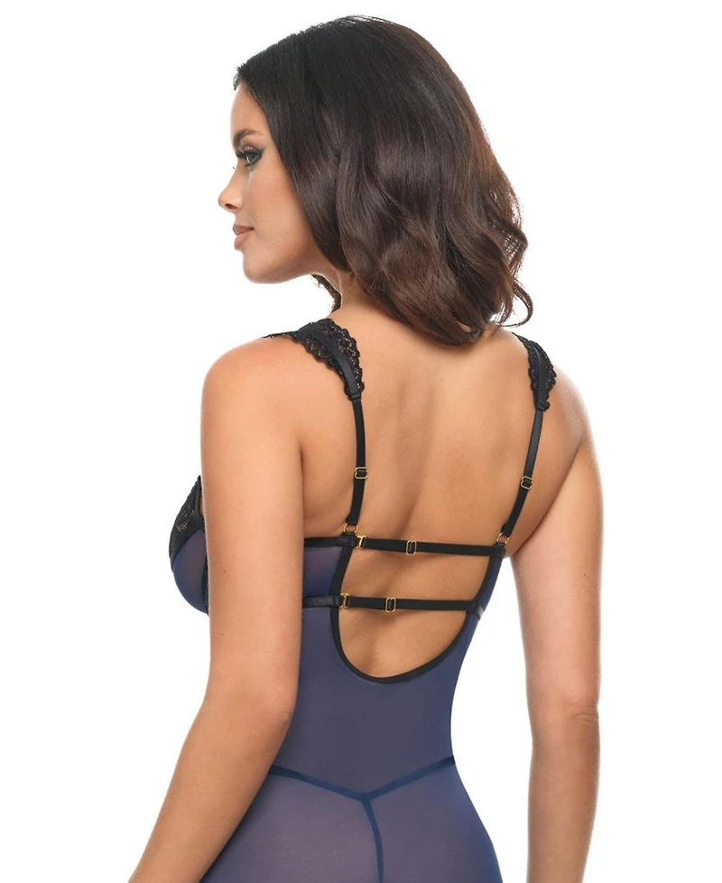 Oh La Cheri Women's Amanda Sheer Lace Babydoll Dress