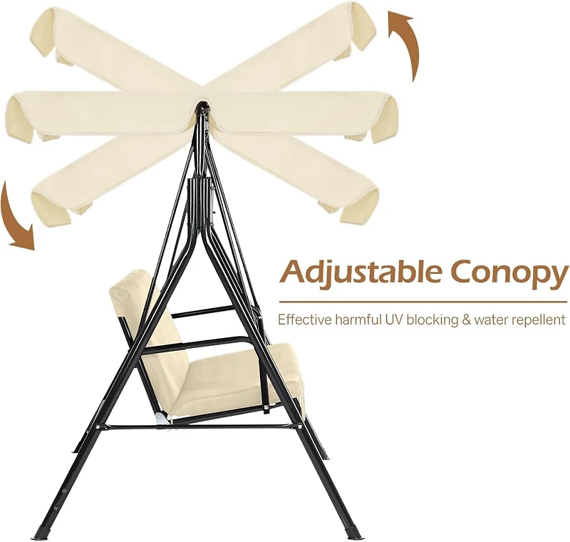 Aecojoy 3-Seat Outdoor Patio Swing Chair