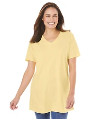 Woman Within Women's Perfect Short-Sleeve V-Neck Tunic