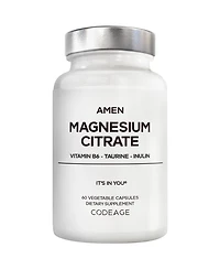 Amen Magnesium Citrate Supplement - Magnesium Pills With Vitamin B6 P5P, Taurine, Inulin, Bioperine Black Pepper
