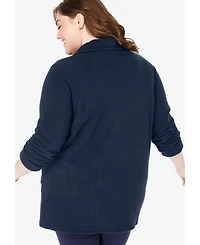 Woman Within Plus Microfleece Cardigan