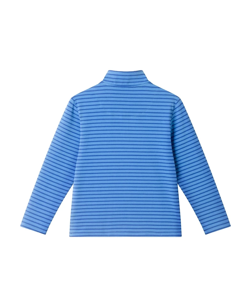 Andy & Evan Toddler Boys Toddler/Child Blue Striped Quarter Zip Pullover