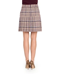 Tahari Asl Women's Plaid Pleated Skirt, Regular And Petite
