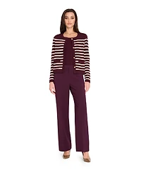 Tahari Asl Women's Long Sleeve Button Sweater