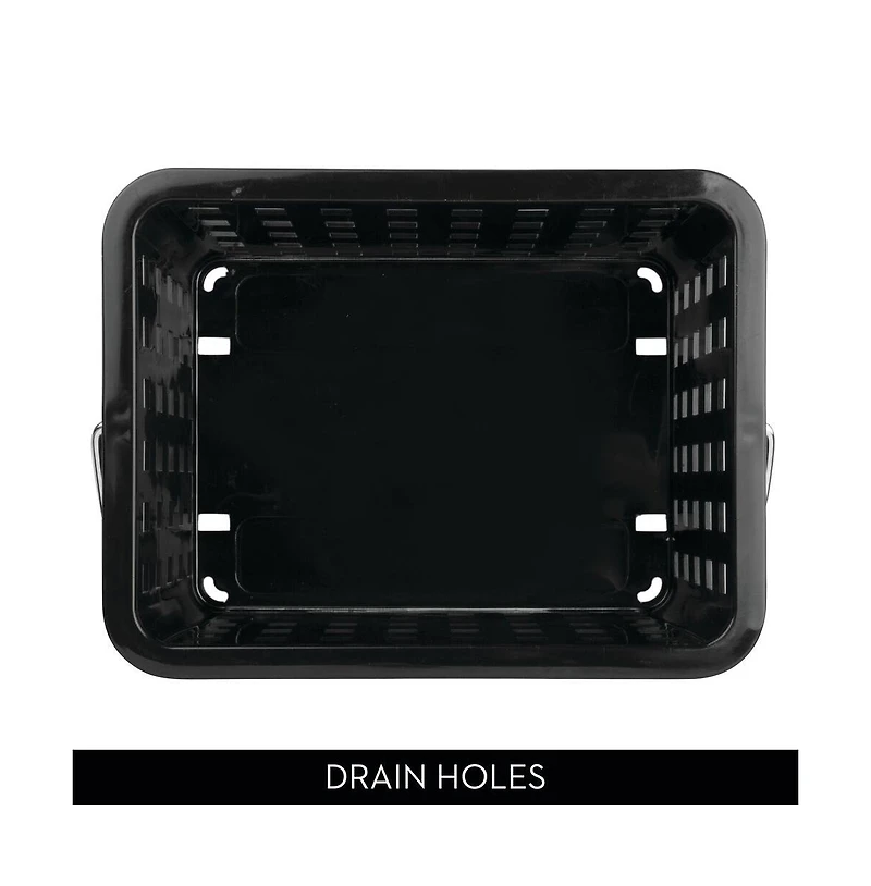 iDesign Small Stackable Shower Caddy Basket, Set of 3, Black, Made in Usa