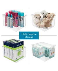 iDesign Plastic Storage Bin with Handles - Clear