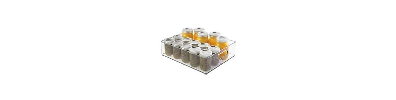 iDesign Divided Storage Bin for Fridge or Pantry, Clear, Made in Usa