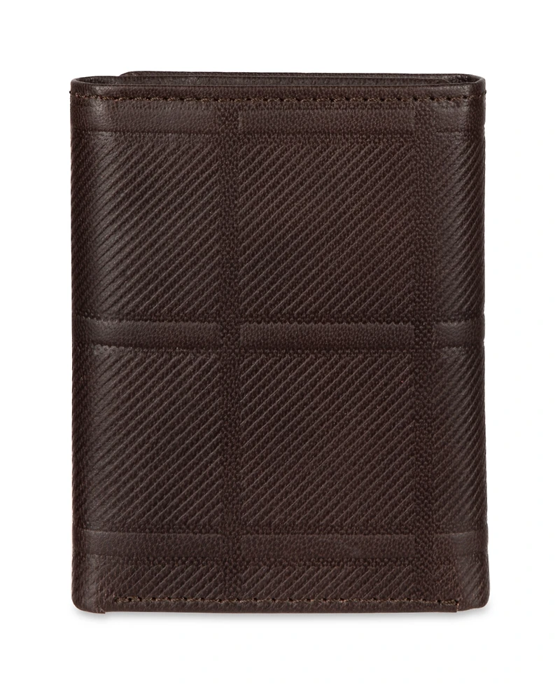 Tommy Hilfiger Men's Trifold Plaid Wallet