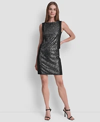 Dkny Women's Sequin Panel Sleeveless Top