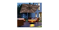 9 Foot Solar Led Patio Umbrella with Tilt and Crank