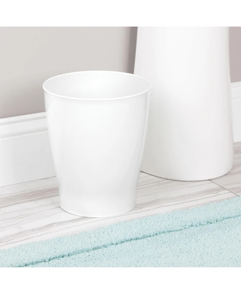 iDesign Small Round Plastic Bathroom Trash Can - Set of 4 - White - Made in Usa