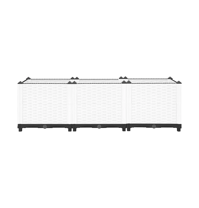 vidaXL Raised Bed White Polypropylene 47.2 x 15.7 x 15.0 in Durable