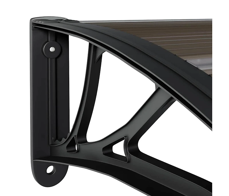 Door Canopy Black Polycarbonate, Abs, Aluminum 59.1x29.5 in